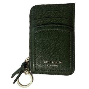 Kate Spade Knott Zip Card Wallet Womens Leather Keyring Slim Zip Holder